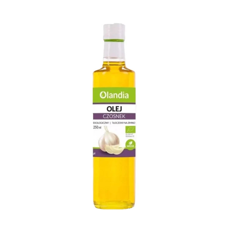 Olej słonecznikowy z czosnkiem EKO 250 ml Olandia ( bakaliowyswiat.pl ).webp
