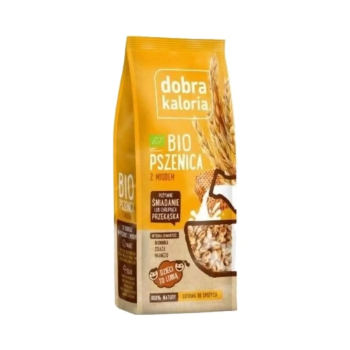 Pszenica z miodem BIO 140g Dobra Kaloria ( bakaliowyswiat.pl ).webp