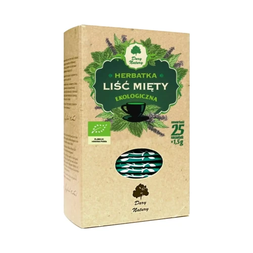 Herbatka liść mięty EKO 25x1.5g Dary Natury ( bakaliowyswiat.pl ).webp