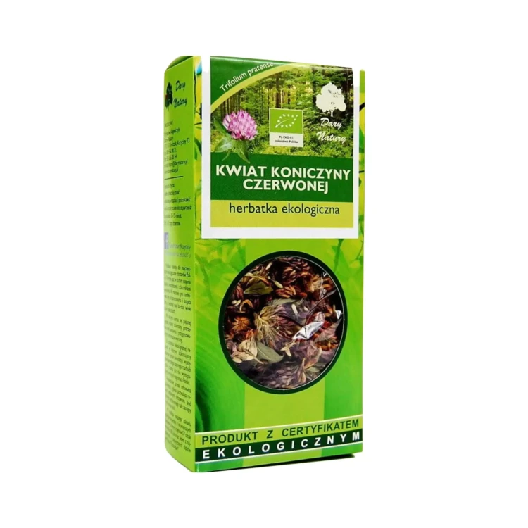 Herbatka kwiat koniczyny czerwonej EKO 25g Dary Natury ( bakaliowyswiat.pl ).webp