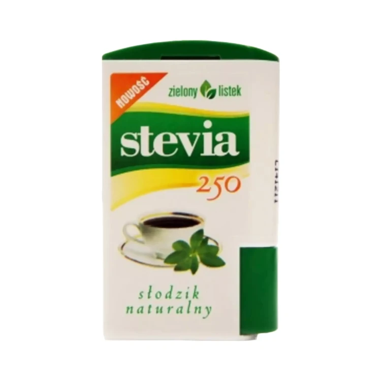Stevia słodzik naturalnego pochodzenia w tabletkach 250 tab. Zielony Listek ( bakaliowyswiat.pl ).webp