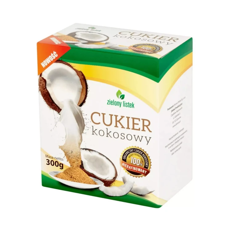 Cukier kokosowy 300g Zielony Listek ( bakaliowyswiat.pl ).webp