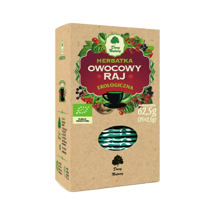 Ekologiczna herbatka Owocowy raj 25x2.5 g Dary Natury ( bakaliowyswiat.pl ).webp