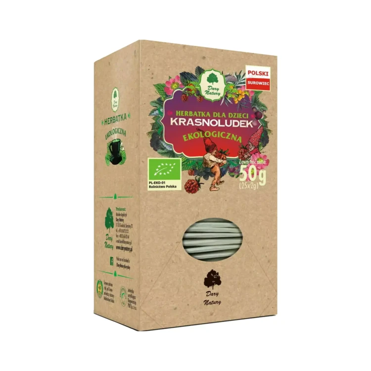 Ekologiczna herbatka dla dzieci Krasnoludek 25x2 g Dary Natury ( bakaliowyswiat.pl ).webp