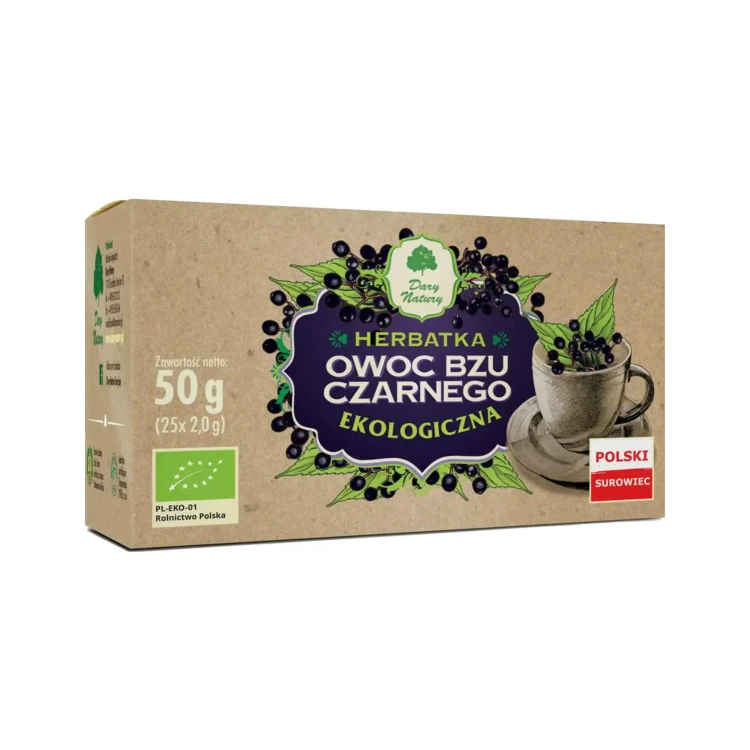 Ekologiczna herbatka Owoc bzu czarnego  25x2 g Dary Natury ( bakaliowyswiat.pl ).webp