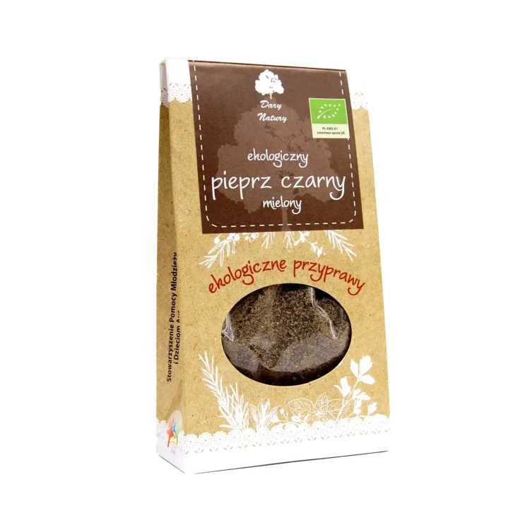 Ekologiczny pieprz czarny mielony 50 g Dary Natury ( bakaliowyswiat.pl ).webp