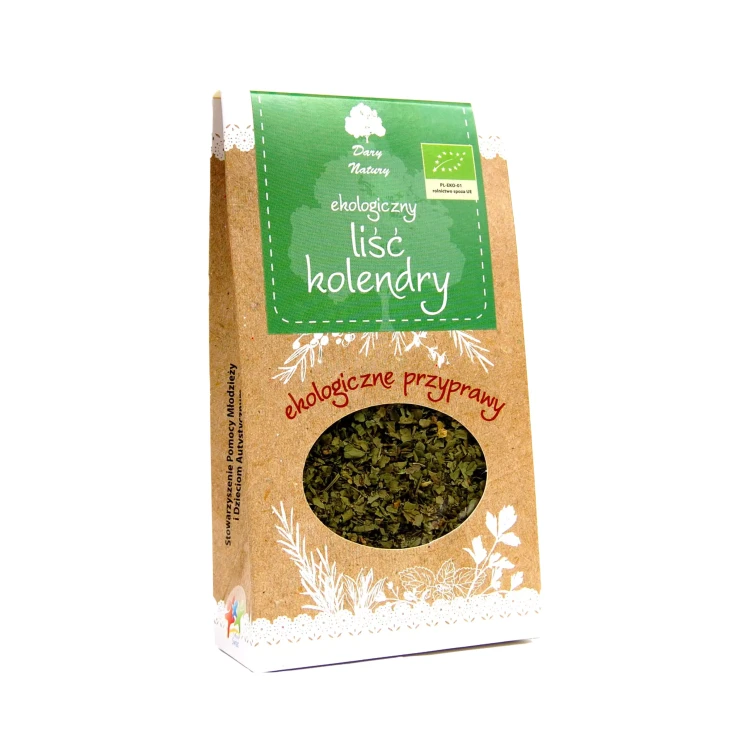 Ekologiczny liść kolendry 20 g Dary Natury ( bakaliowyswiat.pl ).webp