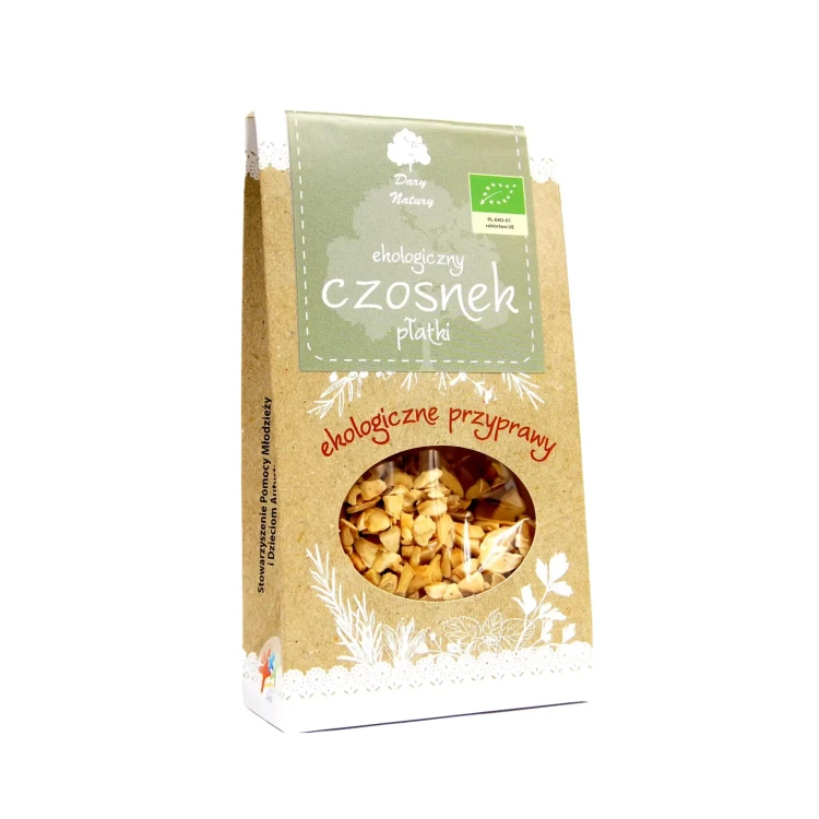 Ekologiczny czosnek płatki 50 g Dary Natury.webp