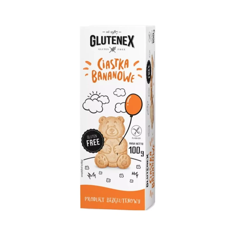Bezglutenowe ciastka bananowe 100 g Glutenex.webp