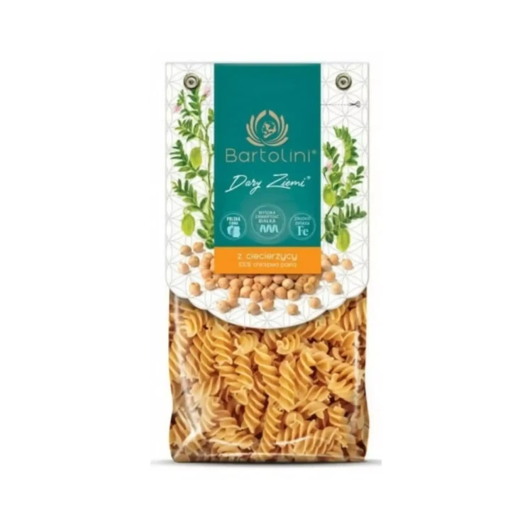 Dary Ziemi Makaron z ciecierzycy - świderki 250 g Bartolini .webp