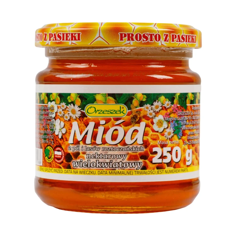 Miód nektarowy wielokwiatowy Orzeszek 250g.webp