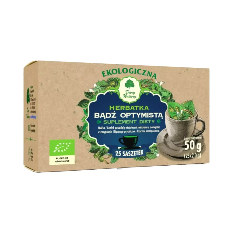 Herbatka ekologiczna Bądź optymistą 50 g Dary Natury .webp