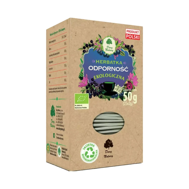Herbatka ekologiczna Odporność 50g Dary Natury .webp