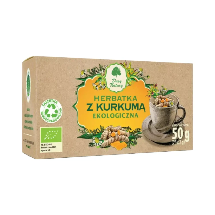 Herbatka ekologiczna z kurkumą 50g Dary Natury .webp