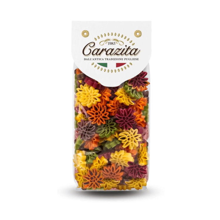 Włoski kolorowy makaron Stelle alpine (gwiazdki) 6 smaków 250g Carazita.png