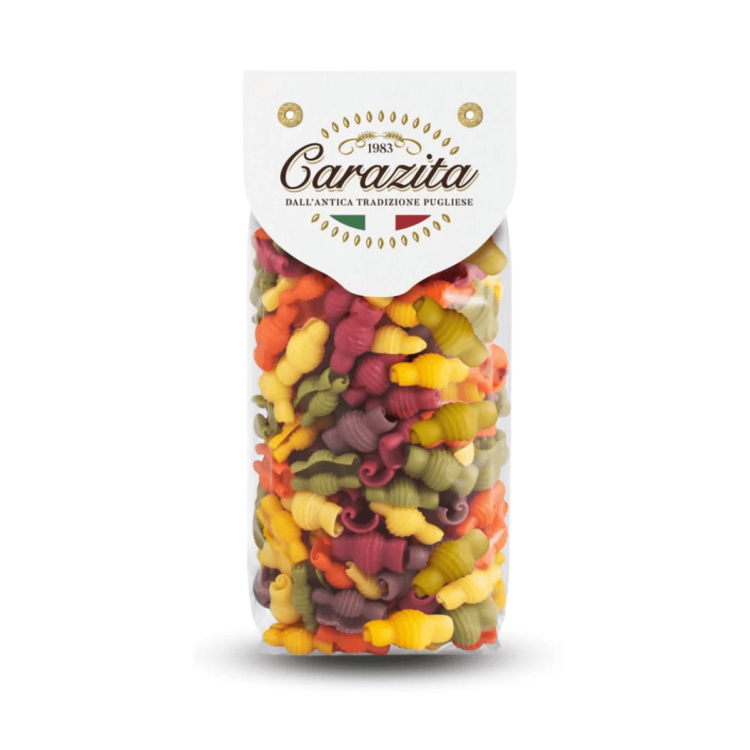 Włoski kolorowy makaron Caramelle (cukierki) 6 smaków 250g Carazita.png