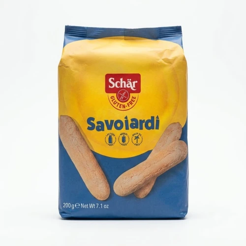 Opakowanie 200 g bezglutenowych biszkoptów Savoiardi Schär bez laktozy