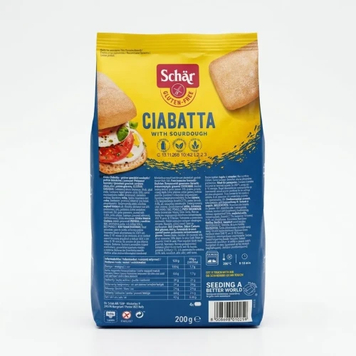 Ciabatta (4x50g) 200g Schar — opakowanie, zdjęcie studyjne