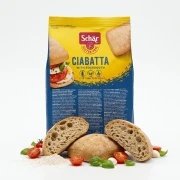 Ciabatta (4x50g) 200g Schar — opakowanie z wysypaną zawartością