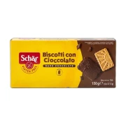 Bezglutenowe herbatniki z gorzką czekoladą Schar 150 g w opakowaniu