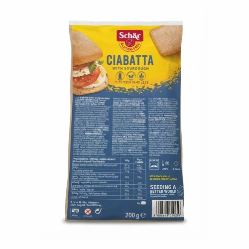 Ciabatta (4x50g) 200g Schar — opakowanie, zdjęcie studyjne