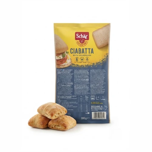 Ciabatta (4x50g) 200g Schar — opakowanie i zawartość produktu