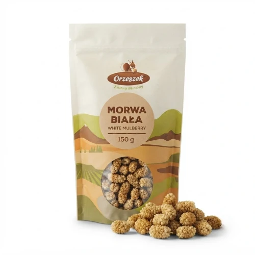 Morwa biała 150g Orzeszek — opakowanie i zawartość produktu