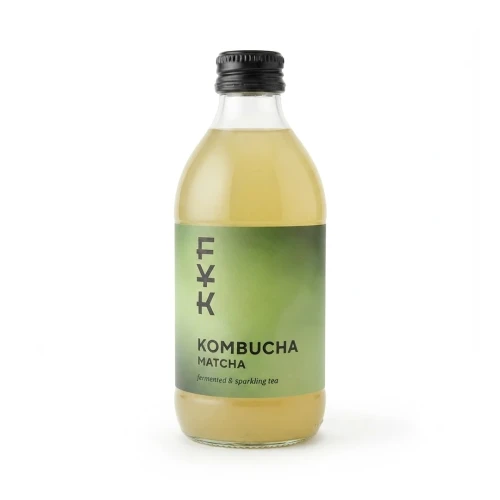 Herbata Kombucha Matcha 0.33 l Napój Forever Young FYK — opakowanie, zdjęcie studyjne