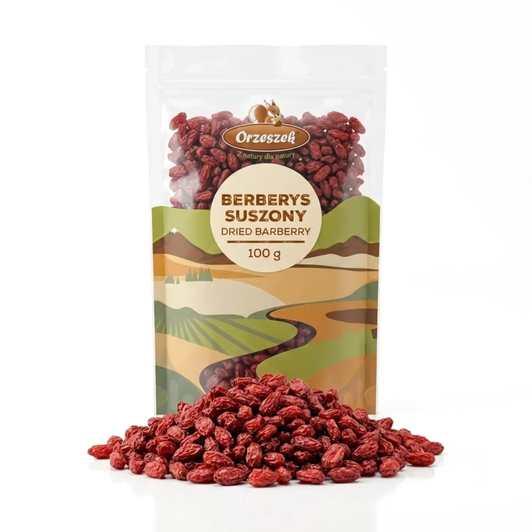 Berberys suszony 100g Orzeszek — opakowanie i zawartość produktu