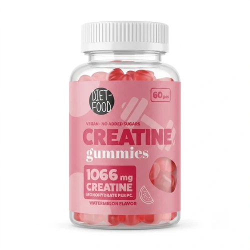 Żelki z kreatyną creatine 60 szt. DIET- FOOD — opakowanie, zdjęcie studyjne