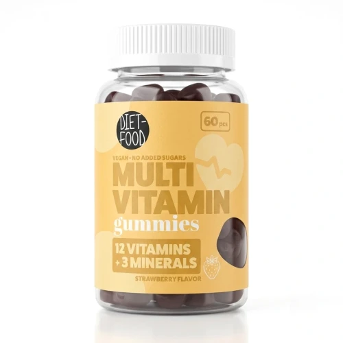 Żelki z witaminami i minerałami 60 szt. 210g Diet-food — opakowanie, zdjęcie studyjne