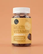 Żelki z witaminami i minerałami 60 szt. 210g Diet-food — opakowanie na tle w kolorze produktu