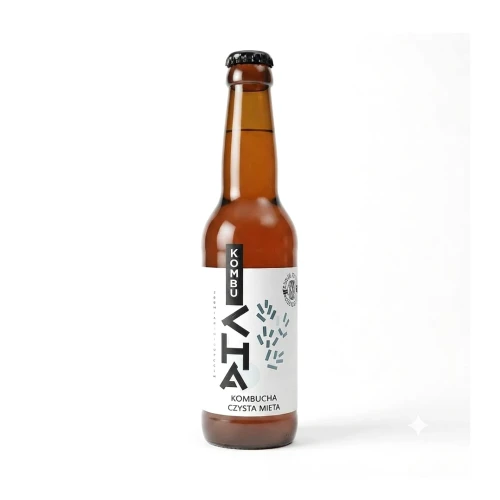 Herbata Kombucha czysta mięta 330 ml AleBrowar — opakowanie, zdjęcie studyjne