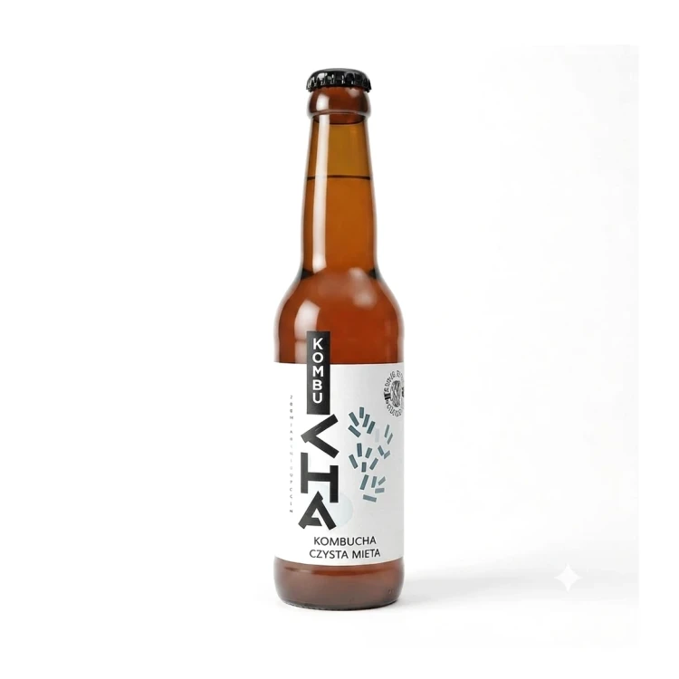 Herbata Kombucha czysta mięta 330 ml AleBrowar — opakowanie, zdjęcie studyjne
