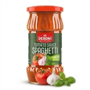 Sos pomidorowy do spaghetti 305g Deroni — opakowanie i zawartość produktu