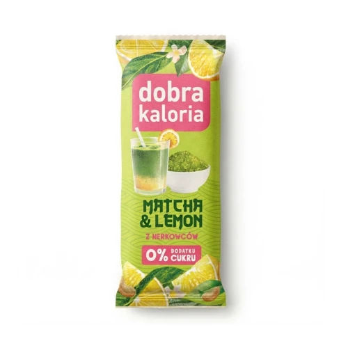 Matcha & Lemon z nerkowców  35g Dobra Kaloria — opakowanie, zdjęcie studyjne
