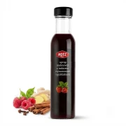 Syrop malinowy z imbirem, cynamonem i goździkami 300g Hotz — opakowanie i zawartość produktu