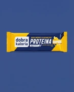Baton proteina lemon cheesecake niski indeks glikemiczny  45g Dobra Kaloria — opakowanie na tle w kolorze produktu