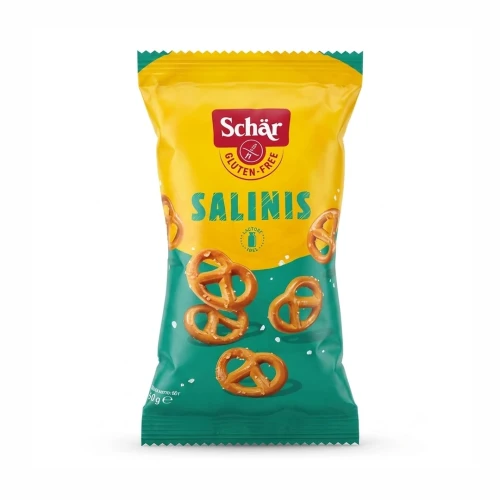 Precelki bezglutenowe Salinis 60g Schar — opakowanie, zdjęcie studyjne