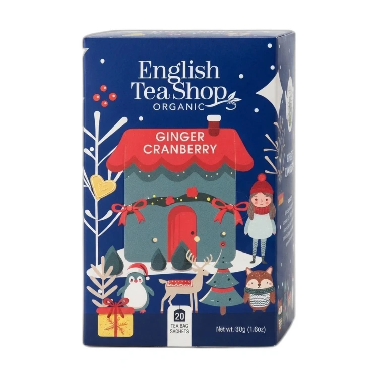 Świąteczna herbata Ginger Cranberry EKO 30 g English Tea Shop