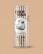 Woda kokosowa Cocosova o smaku czekoladowym 320ml — opakowanie na tle w kolorze produktu