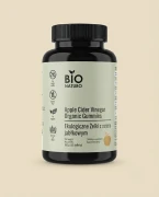 Ekologiczne żelki z octem jabłkowym 180g 60 szt. Diet food — opakowanie na tle w kolorze produktu