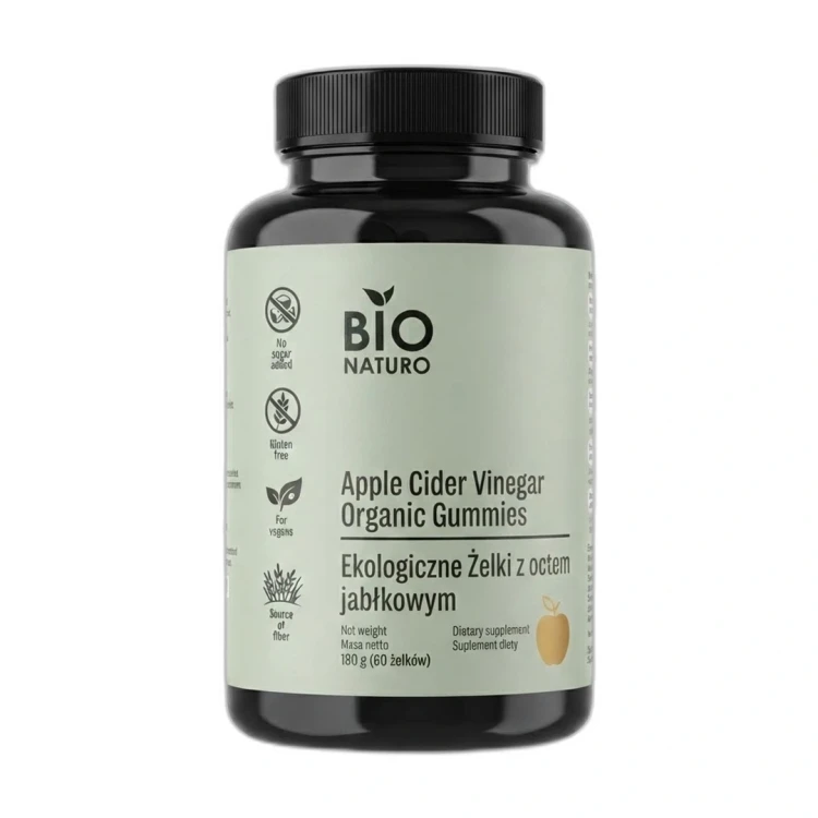 Ekologiczne żelki z octem jabłkowym EKO 180 g 60 szt BeOrganic