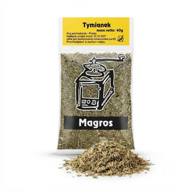 Tymianek 40g Magros — opakowanie i zawartość produktu