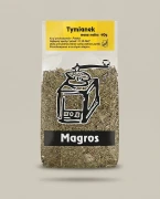 Tymianek 40g Magros — opakowanie na tle w kolorze produktu
