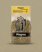 BEZGLUTENOWA Oregano przyprawa 40g Magros — opakowanie na tle w kolorze produktu