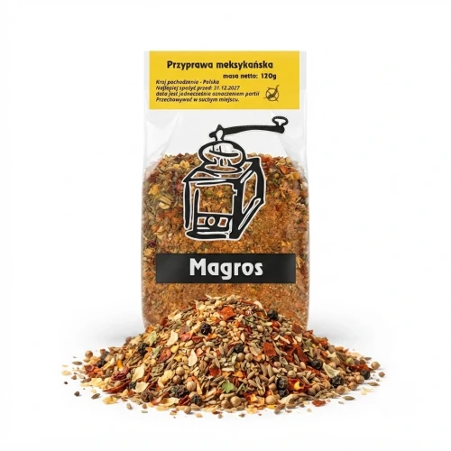 Przyprawa meksykańska 120 g Magros — opakowanie i zawartość produktu