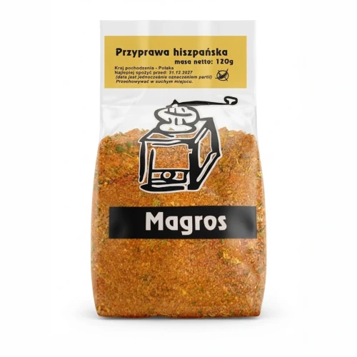 Przyprawa hiszpańska 120g Magros — opakowanie, zdjęcie studyjne