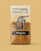 Przyprawa hiszpańska 120g Magros — opakowanie na tle w kolorze produktu