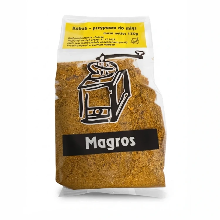 Kebab - przyprawa do mięs 120g Magros — opakowanie, zdjęcie studyjne